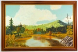Landscape : Framed Original Oil of Canvas by K.C. Kusmer