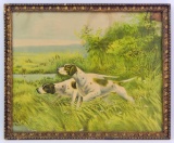 Framed Pointers Lithograph in Ornate Frame