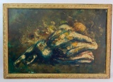 Abstract Dark Nude : Framed Original Oil on Board