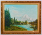 Northwest Landscape : Framed Original Oil on Canvas by W. Tepper