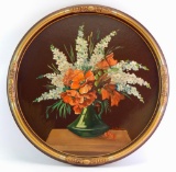 Floral Still Life : Framed Original Oil on Board by H. Beau