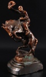 Vintage Bronze/Copper Cowboy and Horse Paper Weight