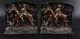 Antique Pair of Native American Indian Bronze Bookends