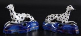 Antique Pair of Staffordshire Dalmatian Quill Holders