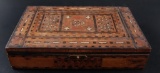 Antique Heavily Inlaid Wood Box
