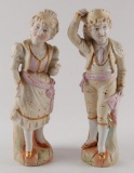 Vintage Pair of German Bisque Mantel Figurines