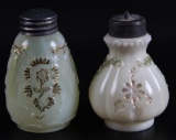 Lot of 2 : EAPG Painted Glass Salt and Pepper Shakers