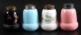Collection 4 : Acorn Shape Victorian Pattern Glass Salt and Pepper Shakers