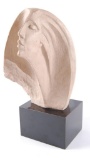 Austin Proding (American Sculptor) Painted Plaster Bust of a Woman