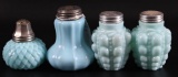 Collection of 4 : Milk Glass Salt and Pepper Shakers