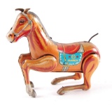 Vintage Daiya, Japanese Tinplate, Wind-Up Tin Horse
