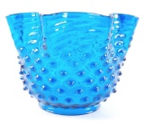 Antique Blue Hobnail Glass Shade