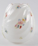 Antique Milk Glass Shade with Hand Painted Floral Design