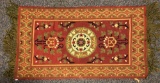 Cross Stitched Rug w/ Oriental Motif