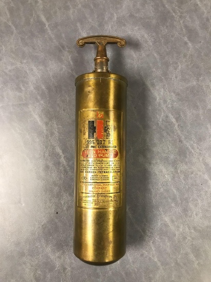 Vintage international Harvester IH brass fire extinguisher