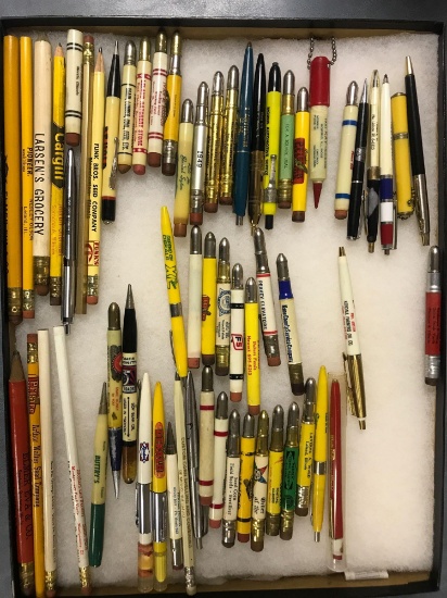 Group of local advertising pens and pencils