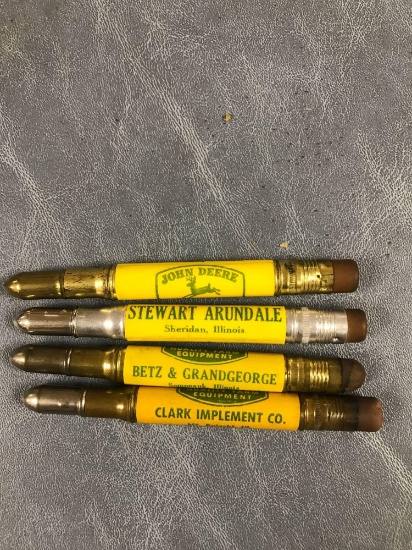 Group of four John Deere bullet pencils