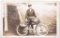 Antique Real Photo Postcard of Man with Elgin Bicycle