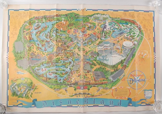 Vintage Walt Disney's Guide to Disneyland Map