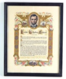 Framed Lincoln's Gettysburg Address