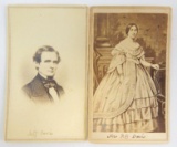 Rare CDV's of Confederate President Jeff Davis and his wife. 2 CDV Photographs