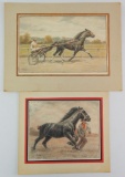 Group of 2 Original Illustrations Featuring Horses