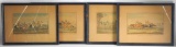 Group of 4 Framed Plate Printings