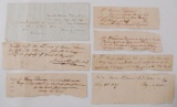 1830's-1850's Group of 7 Hand Written Letters with Signatures from Grand Detour Il.