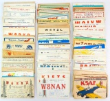 Group of 155 Radio Station Postcards