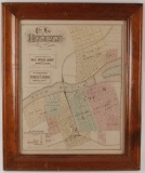 Antique Map of Dixon Illinois in Wood Frame