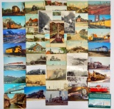Group of 50 Postcards - Railroads, Trains, and More