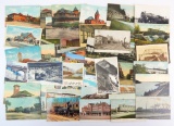 Group of 50 Railroad, Train, and Train Depot Postcards