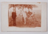 Antique Photograph of Dr. Eagar Hornsall in the Bradley Indian Territory with Horse