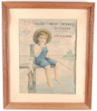 Antique F.S. Royster Fuano Co. Fertilizers Baltimore Advertising Lithograph Featuring Little Boy