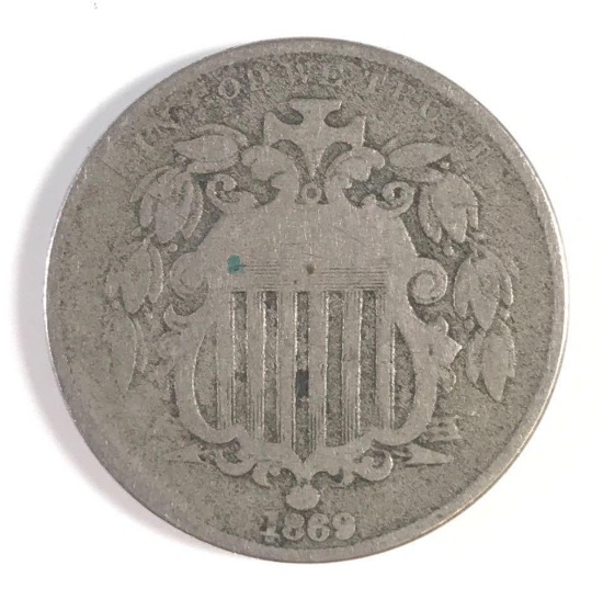 1869 shield nickel