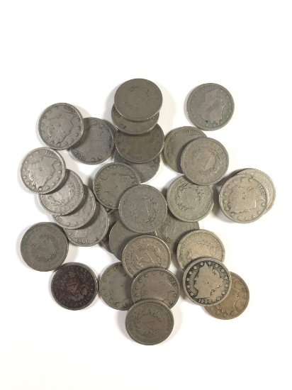 Group of 33 V nickels