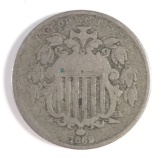 1869 shield nickel