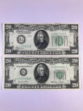 Group of 2 Jackson $20 notes