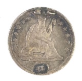 Seated liberty silver quarter turned into FH Pennet