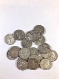 Group of 20 Washington silver quarters