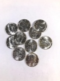 Group of 10 Kennedy silver half-dollars