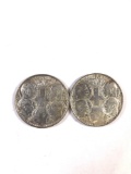Group of 2 foreign silver coins