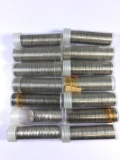 12 full rolls and two partial rolls of Jefferson nickels