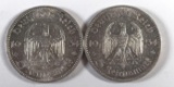 Group of 2 German 1934 Silver 5 reichsmark