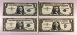 Group of 4 Washington 1 dollar silver certificates