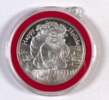 2001 happy holidays 1 ounce silver round