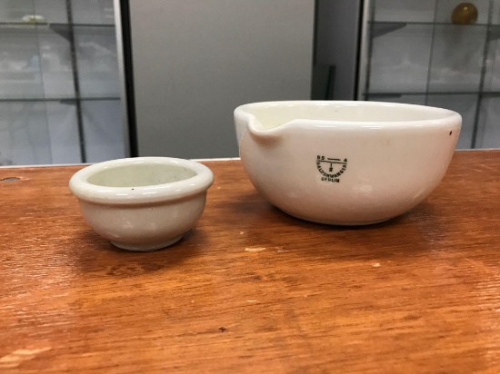 Group of two small kitchen mortars