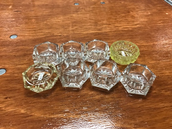 Group of eight vintage glass salts