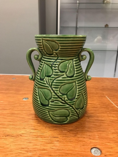 Vintage shawnee green stone ware vase