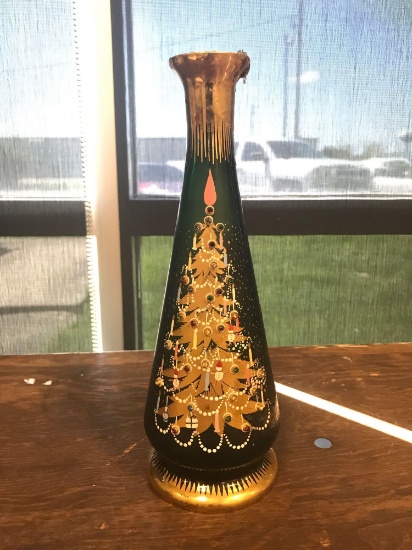 Vintage Christmas decorated liquor bottle